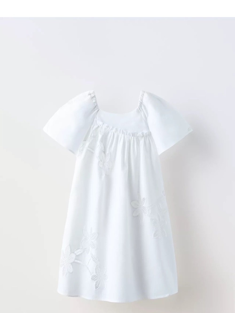 White Floral Poplin Dress